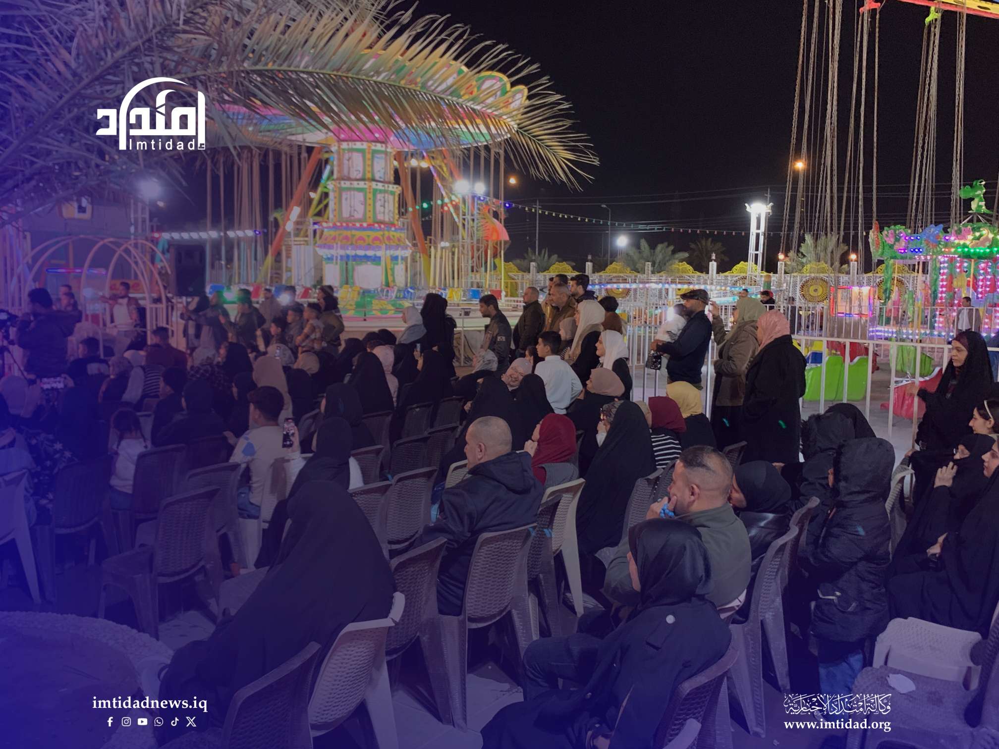 "عائلات كربلاء تحتفل بشهر شعبان في مهرجان ضوء القمر: ألعاب، دمى، ومشاهير على المسرح"